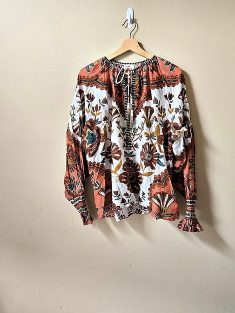 FARM Rio Riad Botanical Multicolored Blouse Size Medium - Picture 8 of 9